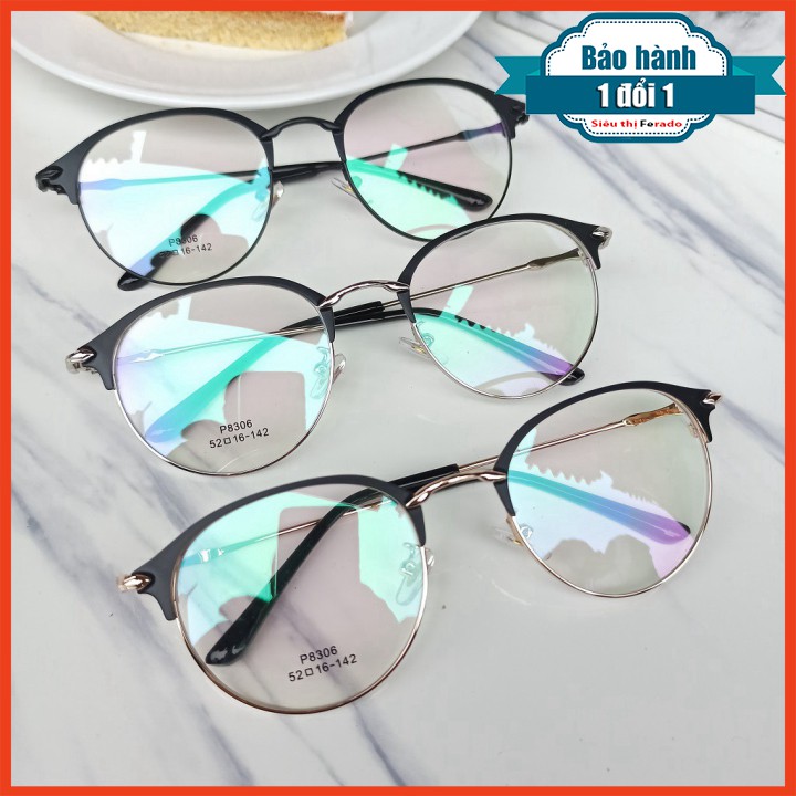 [Gía siêu rẻ] Gọng kính tròn kim loại 8306 nhận cắt cận viễn loạn