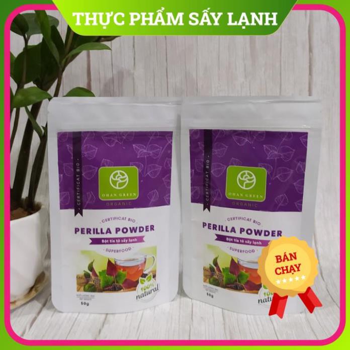 Bột Tía Tô Ohan Green Cao Cấp Organic 100%,Sấy Lạnh Nhật Bản Hỗ Trợ Giảm Cân Xóa Nám Đẹp Da,50 gram,Freeship