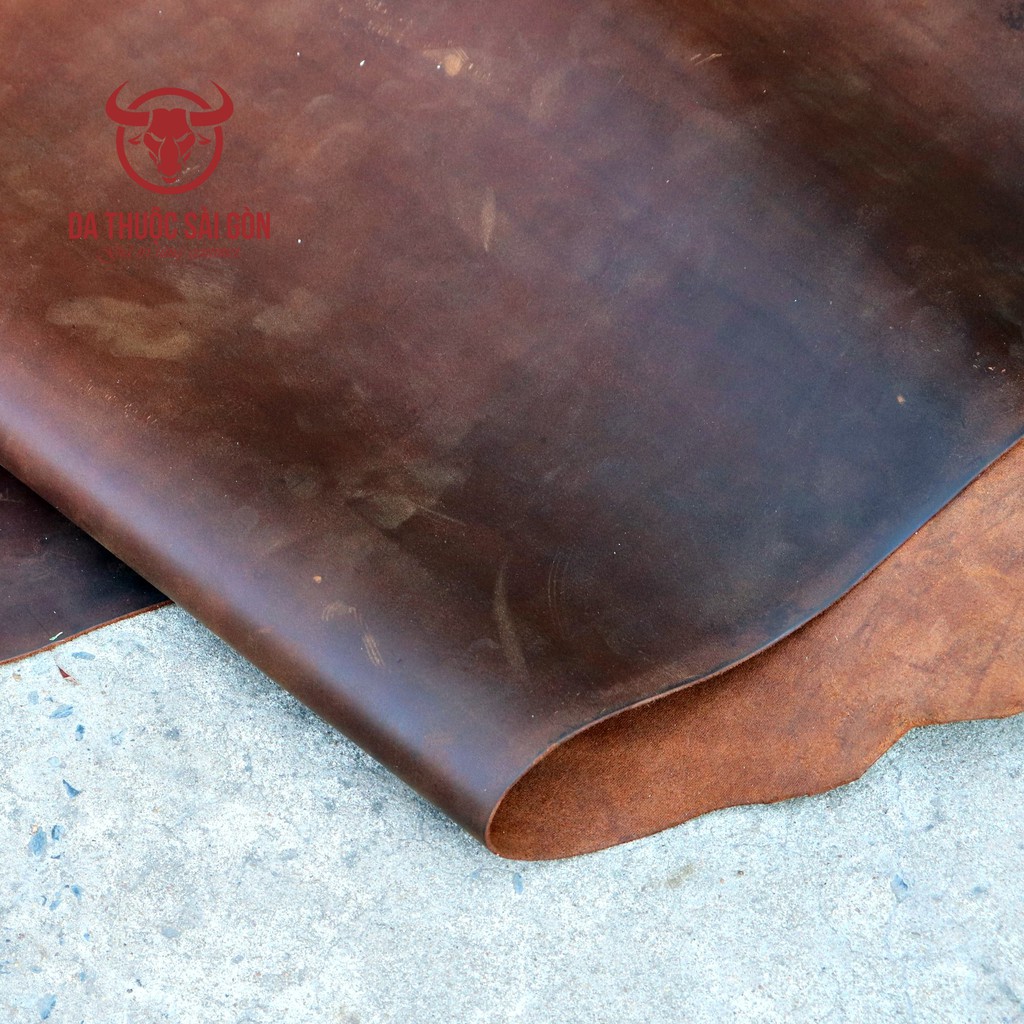 10 Pia da sáp ngựa điên màu nâu hạt dẻ  thương hiệu Da Thuộc Sài Gòn