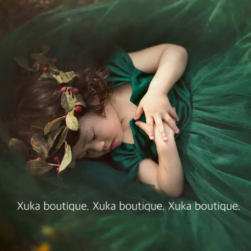 Váy Công Chúa Style Châu Âu Màu Xanh Lá Cây Cao Cấp Mẫu Mới 2022 Váy Cao Cấp Bé Gái Hãng COYO.