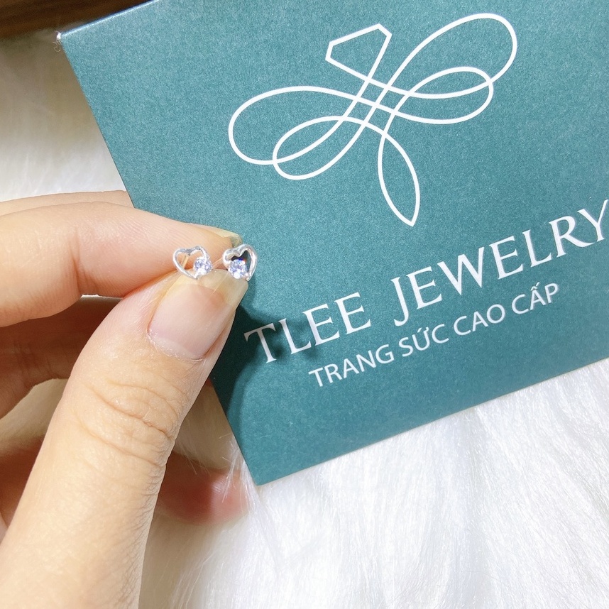 Khuyên tai bạc TLEE trái tim đá nhỏ xinh xắn TleeJewelry B0309