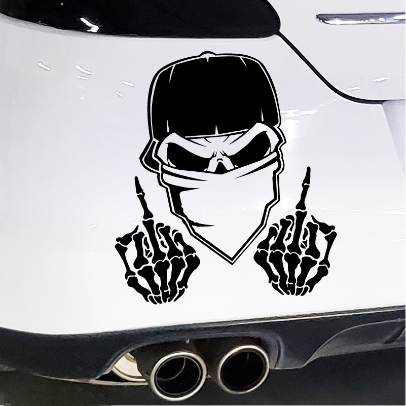 Miếng Dán Trang Trí Xe Hơi Hình Đầu Lâu Phản Quang Chống Thấm Nước