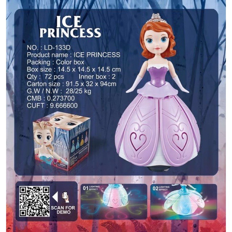 BÚP BÊ ELSA , BẠCH TUYẾT VÁY XÒE CÓ CÁNH THIÊN THẦN PHÁT NHẠC, CÓ ĐÈN, XOAY 360 ĐỘ CHO BÉ YÊU, QUÀ TẶNG SINH NHẬT