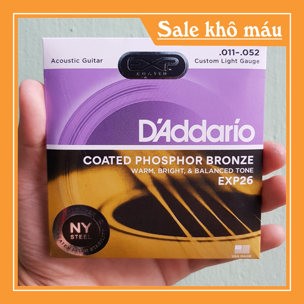 [Giảm Giá] Dây Đàn Guitar Acoustic D'Addario EXP 26 [Size 11] - Tặng kèm Pick gảy