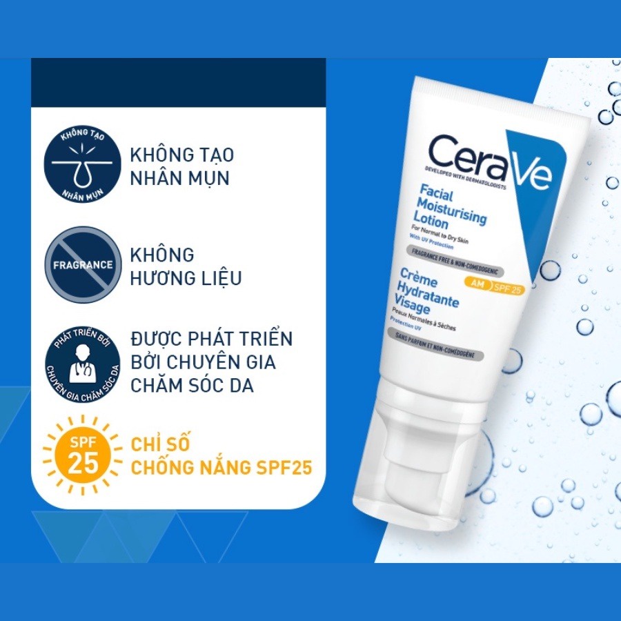 Sữa dưỡng ẩm chuyên biệt ban ngày Cerave Facial Moisturising Lotion AM 52ML- AJA'S SKINLAB