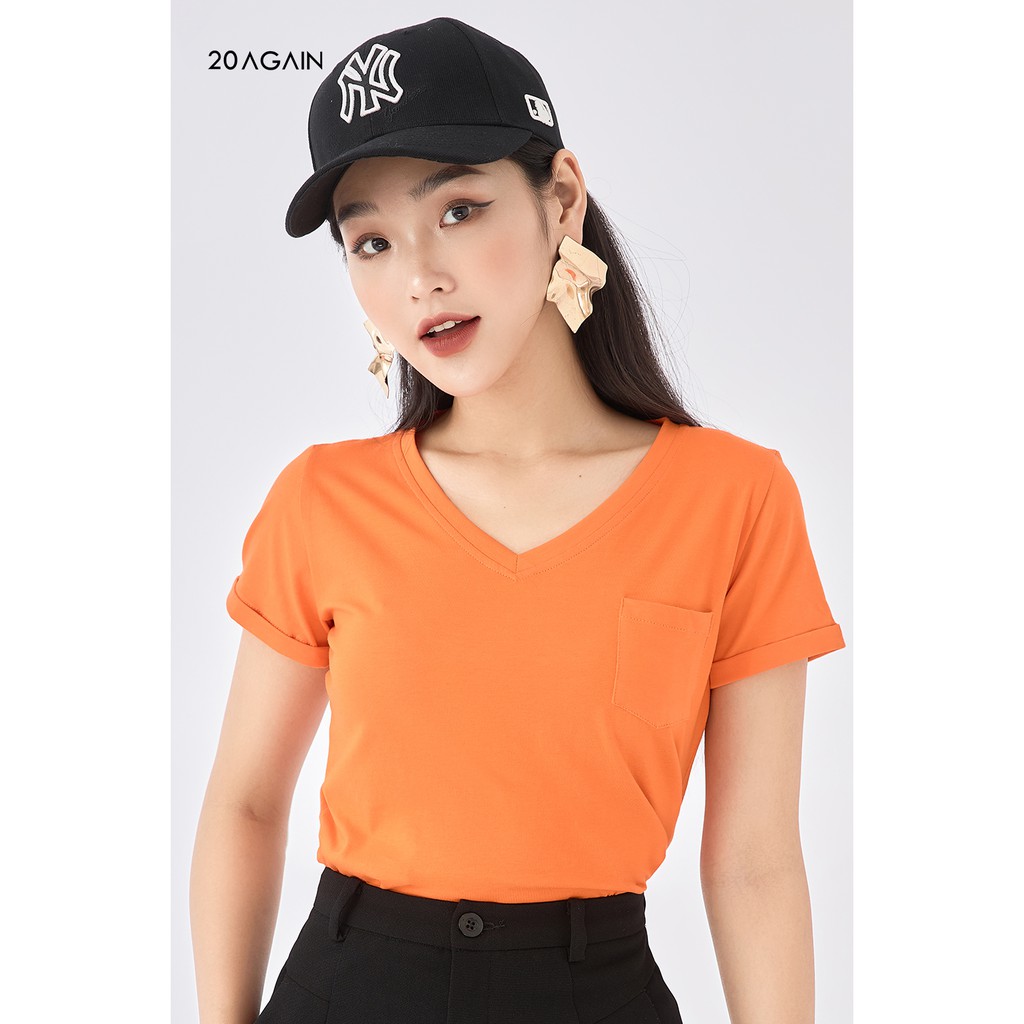 Áo phông nữ 20AGAIN, chất cotton co giãn mềm mịn, thoáng mát ATA1942