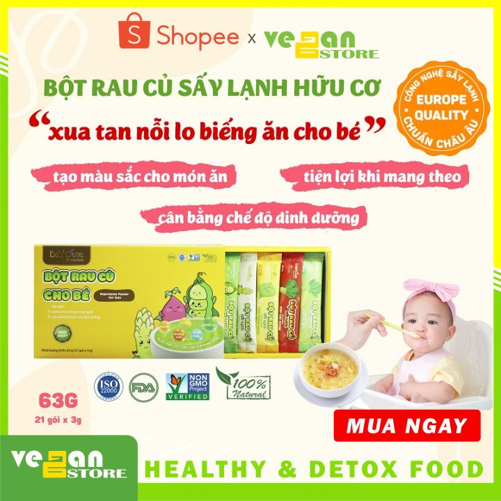 Bột Rau Dinh Dưỡng Cho Bé Dalahouse 63g (21gói*3g 7vị) - Bột Rau Củ Ăn Dặm Hỗ Trợ Hệ Tiêu Hóa Bổ Sung Dinh Dưỡng