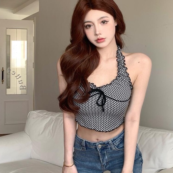 Áo Hai Dây Cổ Yếm / Nơ Gợi Cảm Cho Nữ