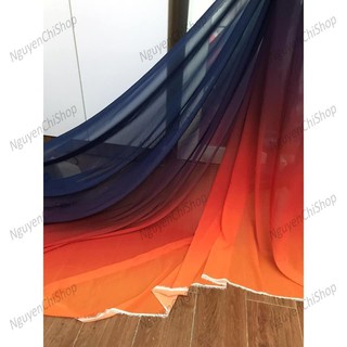 ⚡Giá gốc⚡ Vải voan chuyển màu xanh -đỏ cam chất mềm như tơ, rủ đẹp