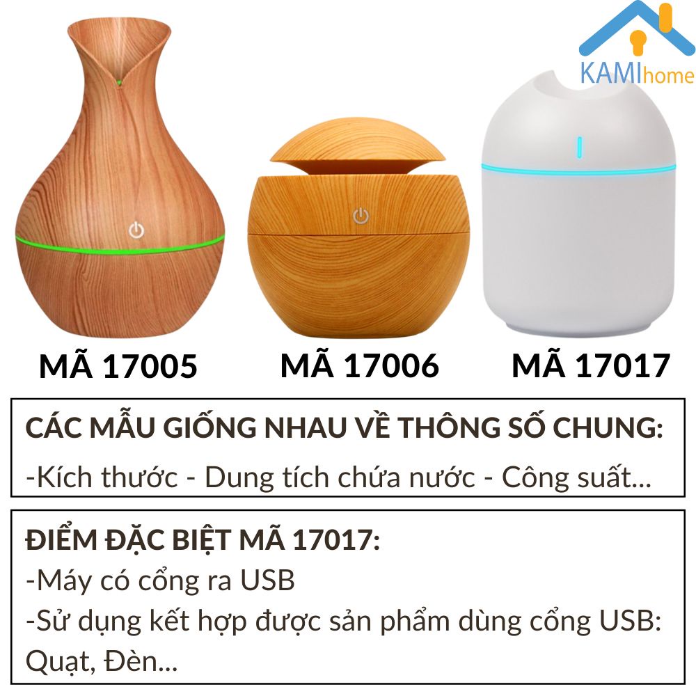 Máy xông tinh dầu mini 200ml kiểu phun sương tạo ẩm phòng ngủ và để bàn KM17006