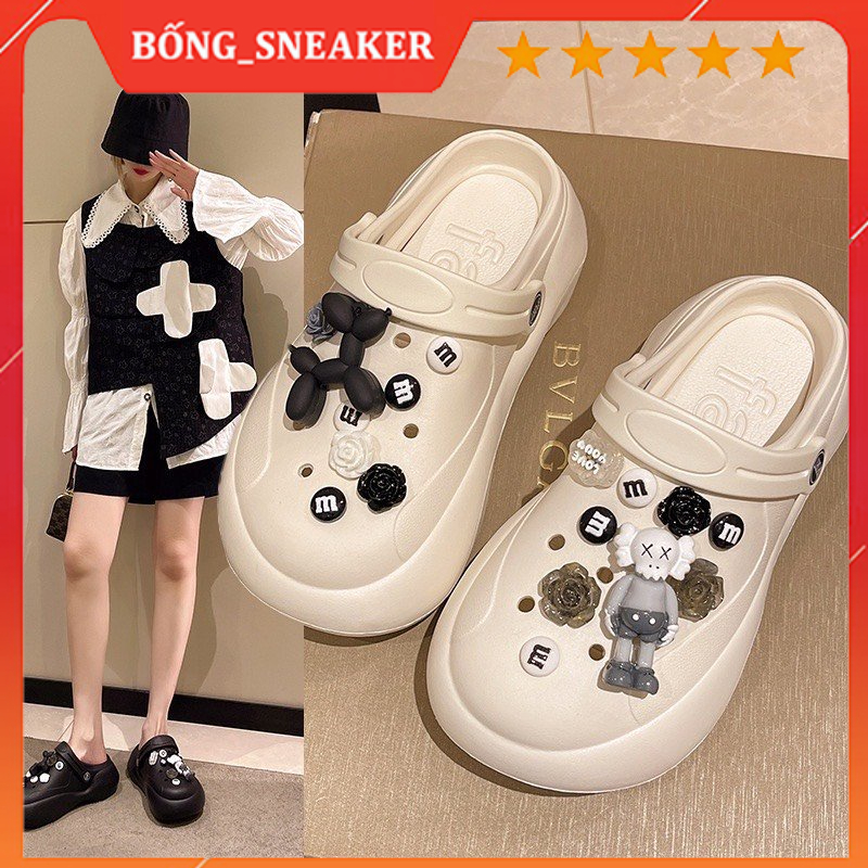 DÉP CROSS nữ BEAR ĐỘN ĐẾ 5cm kèm ĐÍNH KÈM PHỤ KIỆN JIBBITZ HOT 2022