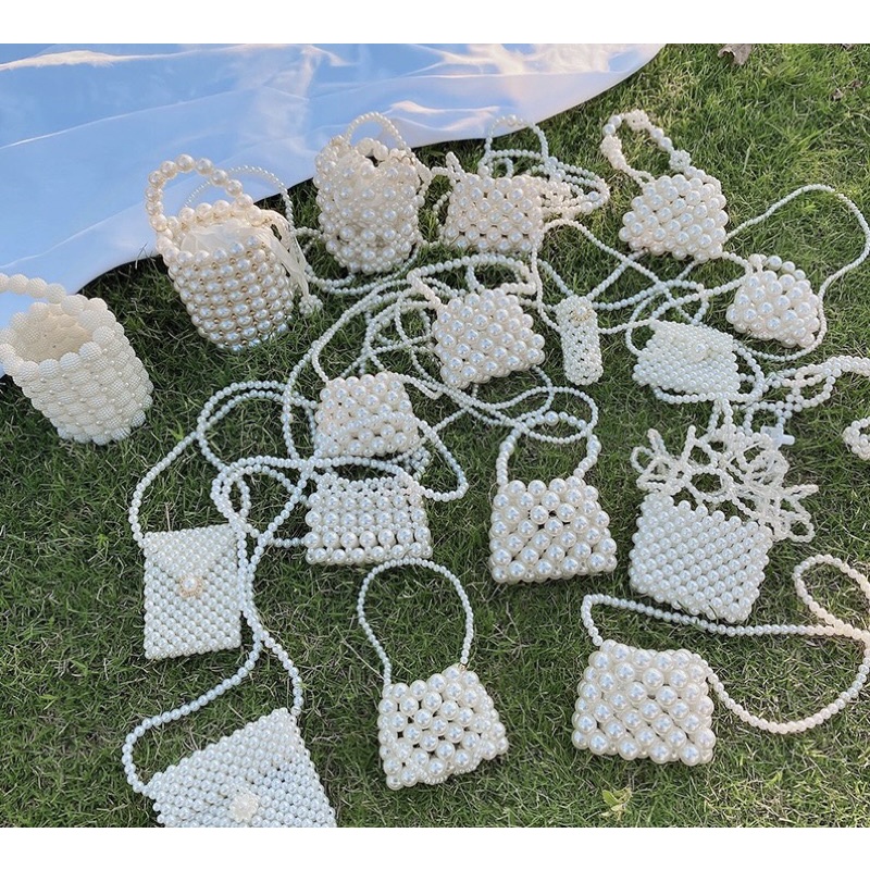 Túi xách, đeo chéo mini giả hạt trai cho mọi lứa tuổi