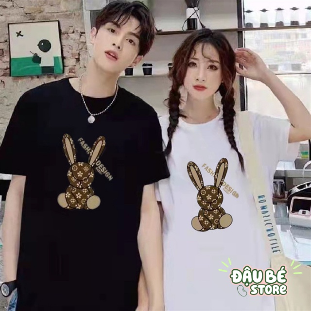 Áo Phông Form Rộng Tay Lỡ Nam Nữ Ulzzang - Áo Thun Unisex Năng Động Hoạ Tiết Con Thỏ Dễ Thương Chất Mát - Daube - A037