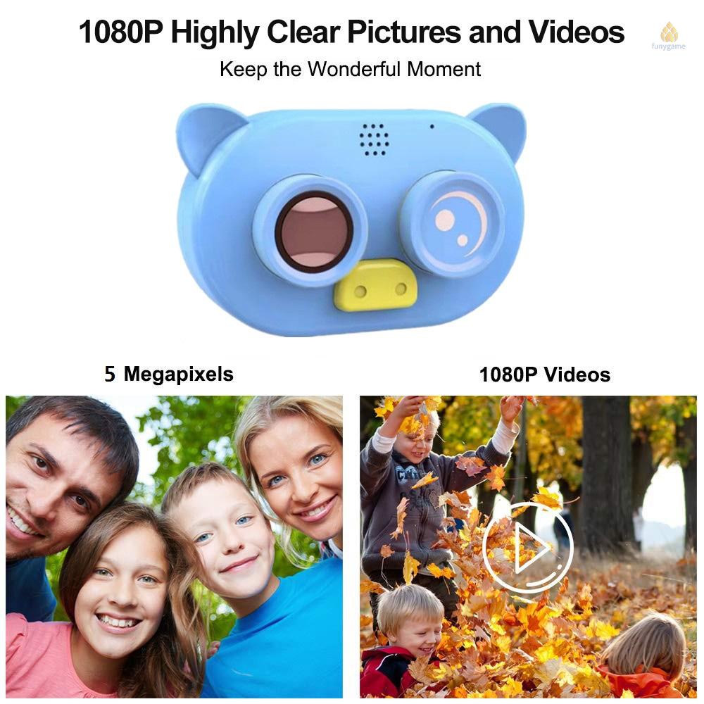 Máy ảnh kỹ thuật số 1080P bằng silicon mềm độ phân giải cao màn hình 2 inch kèm dây đeo thẻ TF cho bé
 | BigBuy360 - bigbuy360.vn