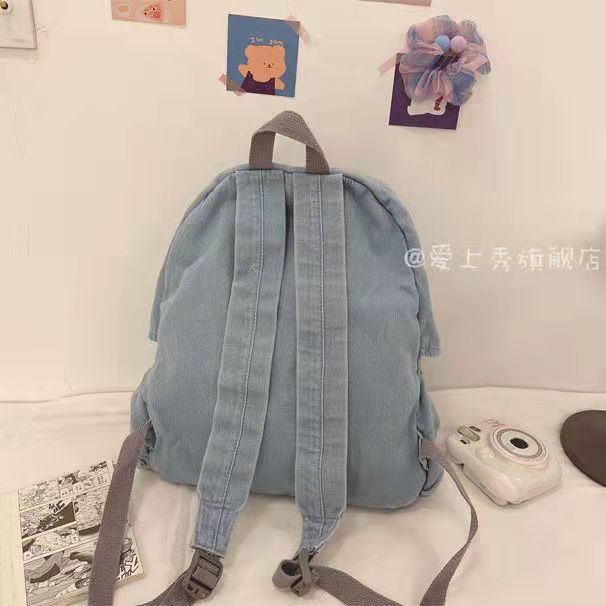 Ba Lô Đeo Vai Vải denim Kiểu Hàn Quốc Dễ Thương Cho Nữ Sinh