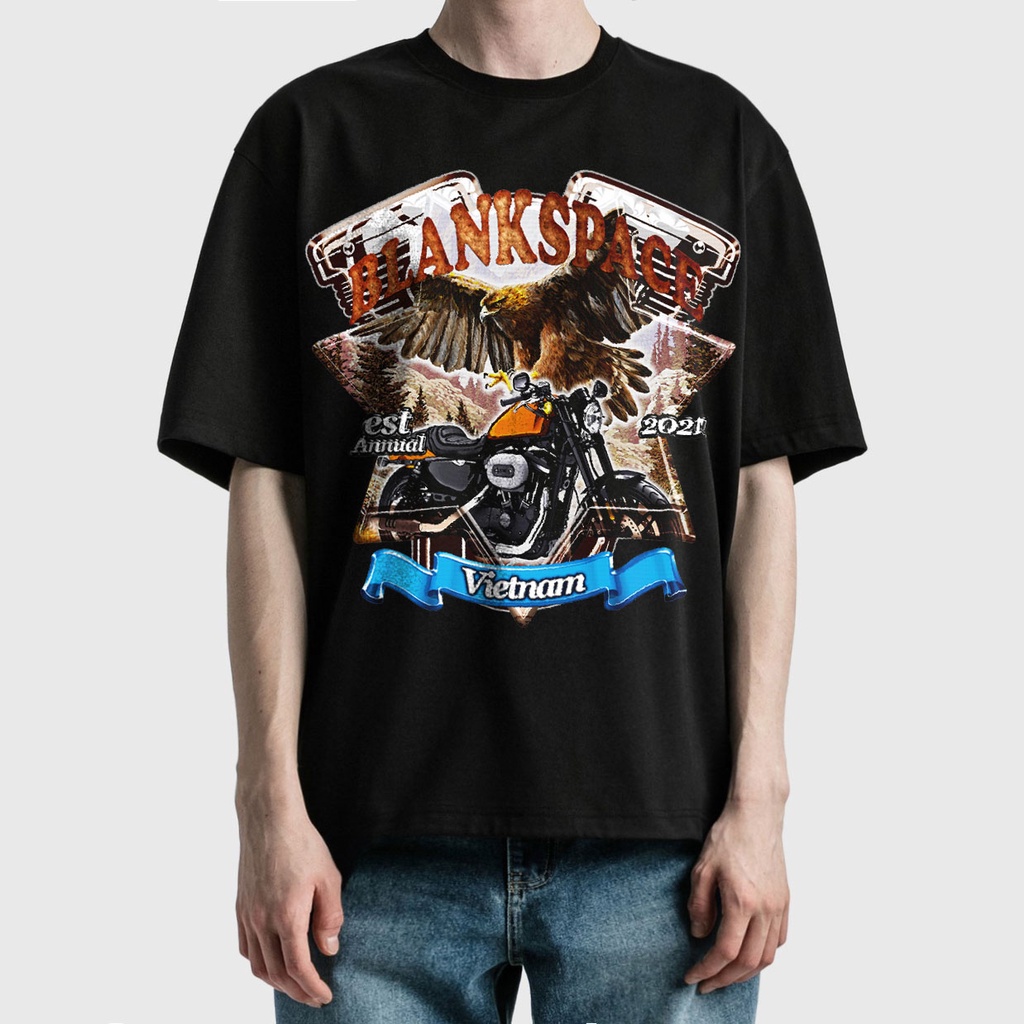 BLANK | Áo Thun HOLIDAY Tay Lỡ Unisex - Đen/Trắng Cổ Tròn