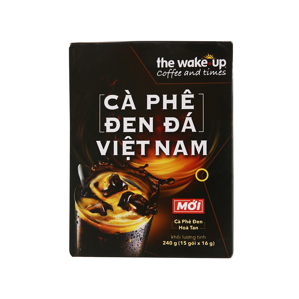 Bịch 35 Gói Cà Phê Đen Hòa Tan Đen Đá Việt Nam Thương Hiệu Wakeup 16g