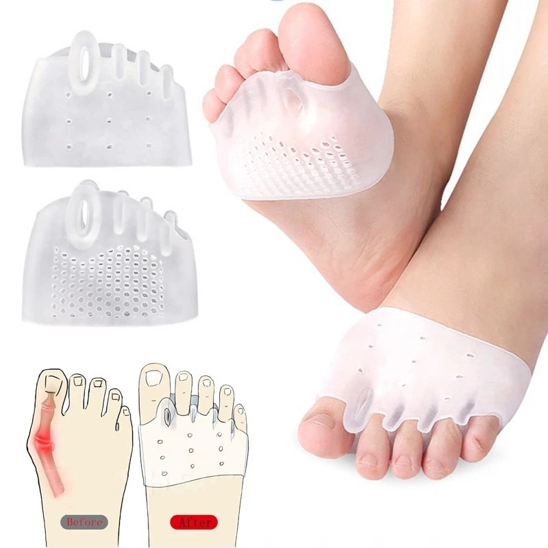 1 Cặp Đệm Silicon Mềm Hình Tổ Ong Lót Nửa Bàn Chân Giảm Đau