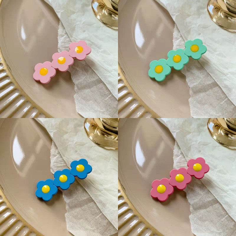 Kẹp Tóc Mái Ngang Họa Tiết Hoa Nhỏ Dễ Thương Cho Bé Gái