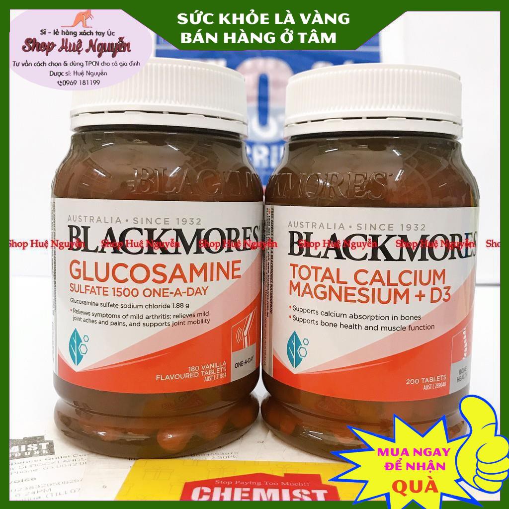 Combo Glucosamine và Canxi tatol blackmore cho người đau lưng, thoái hoá xương khớp
