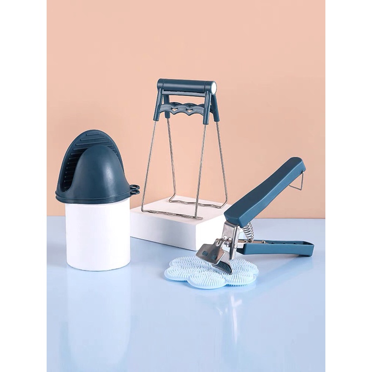 Dụng cụ gắp nóng, kẹp nhấc tô đĩa, găng tay bắc nồi silicon cách nhiệt an toàn