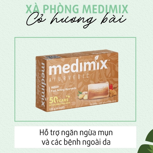 Xà phòng Cỏ Hương Bài ngăn ngừa Mụn Viêm Medimix  125g