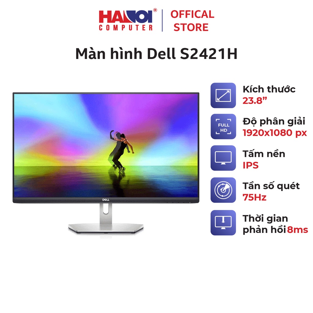 Màn hình Dell S2421H (23.8inch/FHD/IPS/75Hz/8ms/250nits/HDMI+Audio/Freesync/Loa)