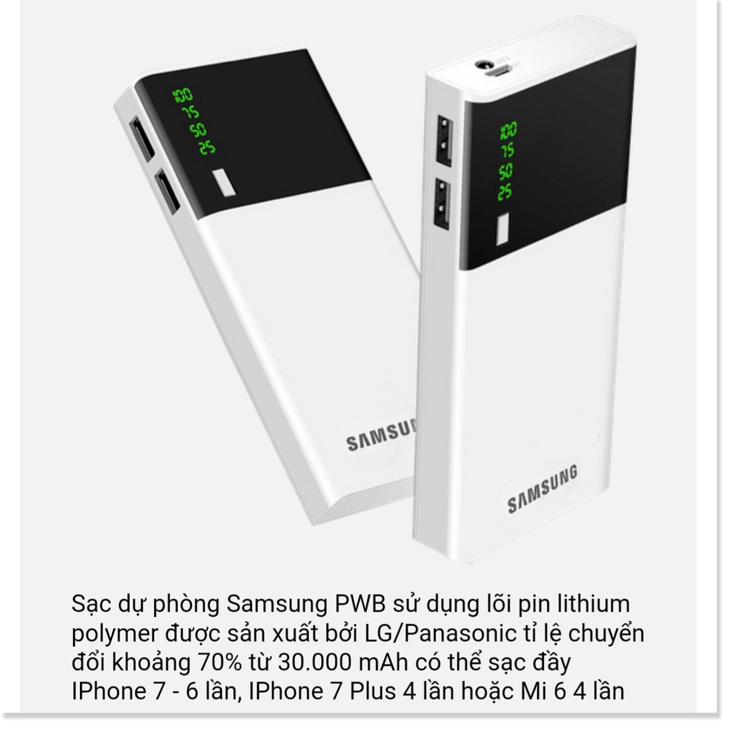 PIN SẠC DỰ PHÒNG TRẮNG ĐEN 30000MAH SẠC CỰC NHANH CHO NHIỀU THIẾT BỊ, CÔNG NGHỆ ĐỈNH CAO |Phutuan2410