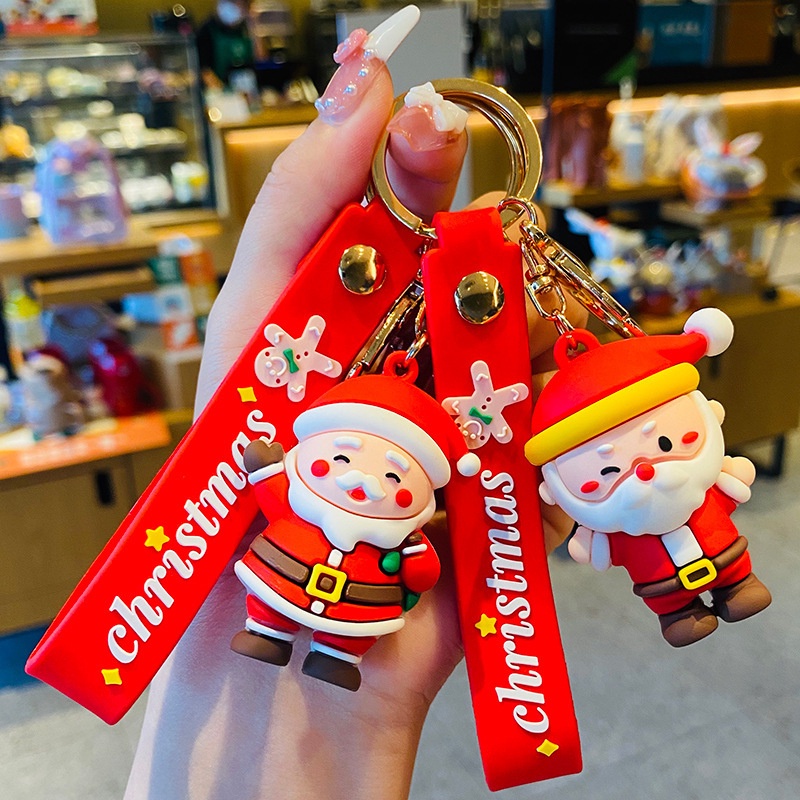 Móc Khóa Hình Ông Già Noel Tuần Lộc Dễ Thương