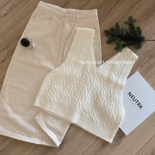 Áo gile len cổ V vặn thừng 869_A0031
