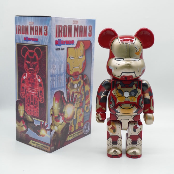 Bearbrick 400% enamel loạt hình con gấu bạo lực xây dựng khối gấu