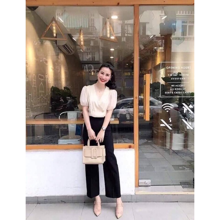 Quần ống rộng tuyết mưa khóa sườn mặc đi chơi đi học