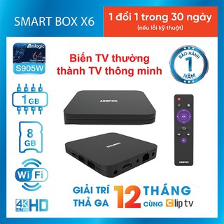 Android smart Tivi Box 4K Asanzo X6 Chính hãng