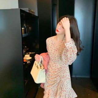 Đầm hoa đuôi cá dây rút có bigsize