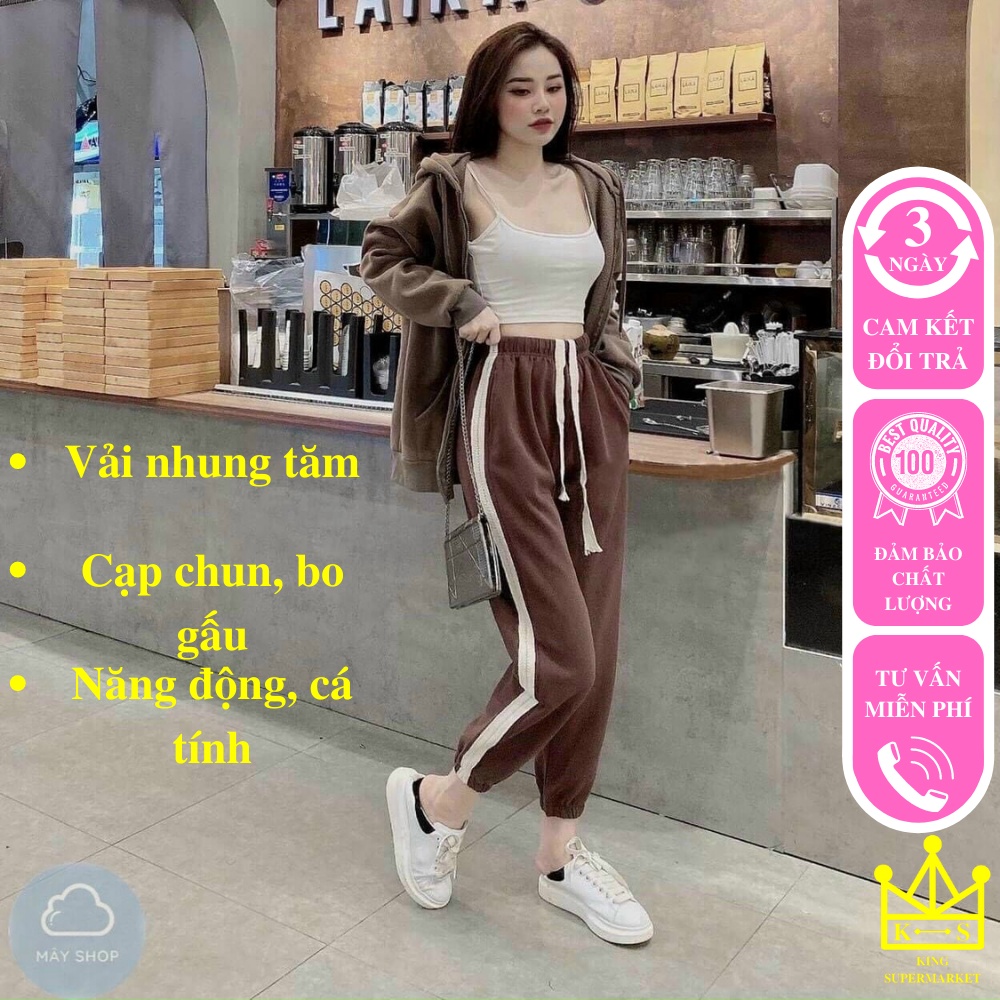 Quần Jogger Nữ Dáng Bom Chất Vải Nhung Tăm, Phong Cách Năng Động Thời Trang Hot Trending