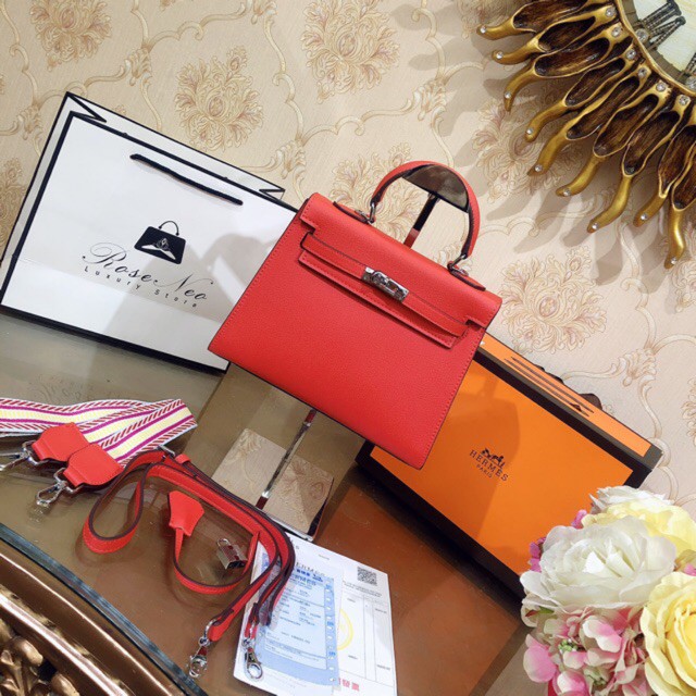 [Ảnh thật] TÚI HERMES KELLY SUPER VIP‼️ fullbox , túi vải , card hoá đơn màu đỏ cam