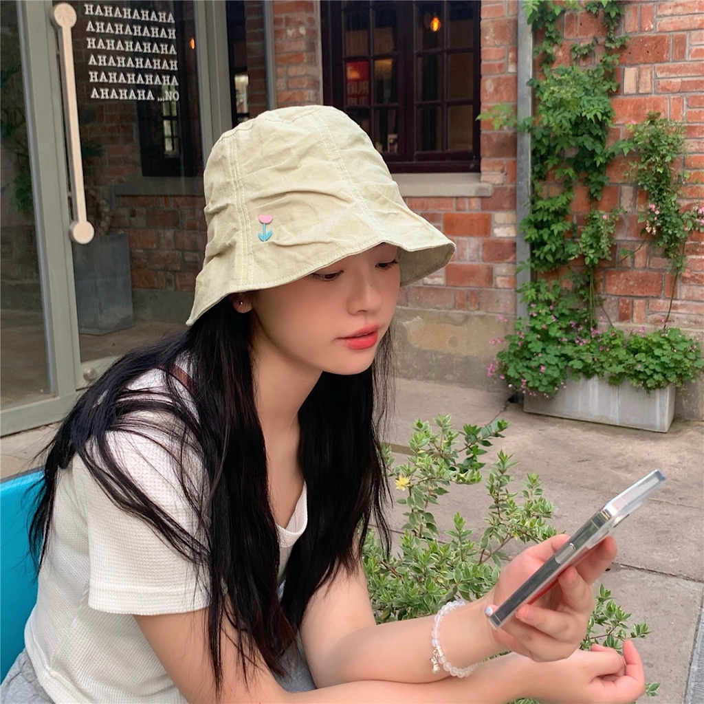 Nón Bucket Chất Liệu Cotton Lanh Thời Trang Mùa Hè Cho Nữ