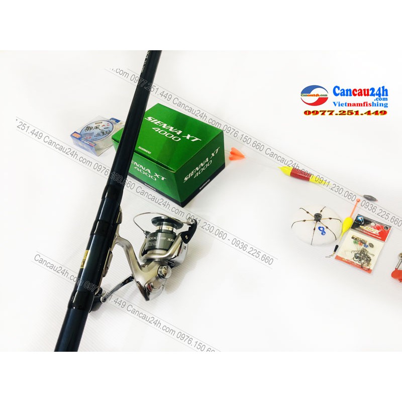 Bộ cần câu cá xa bờ Superpro AX-T 360-390-420 + Máy câu Shimano Sienna 4000FG
