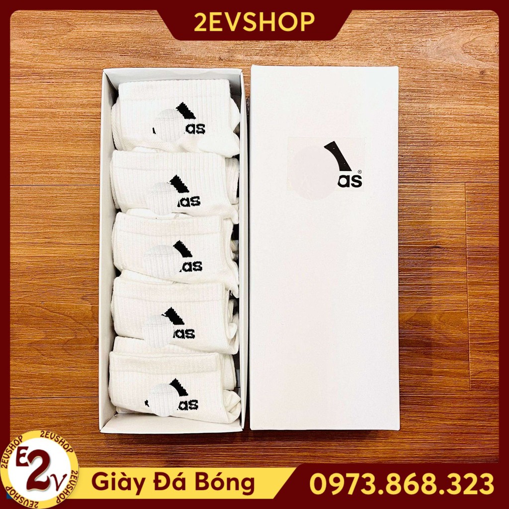 Hộp tất cotton 5 đôi cổ ngắn phụ kiện đá bóng nam rẻ, combo vớ thể thao cao cấp - 2EVSHOP
