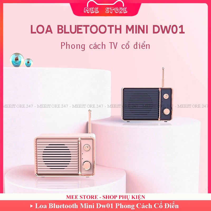 Loa Bluetooth Mini Dw01 Retro - Phong Cách Cổ Điển - Âm Thanh Cực Hay