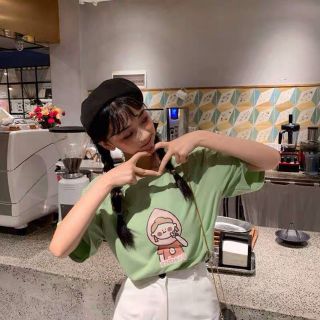 Áo thun tay lỡ Unisex cô bé☺