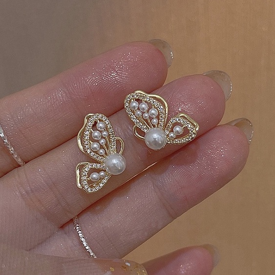 Khuyên tai bướm đậu phối hạt nữ tính cực đẹp BDAU304