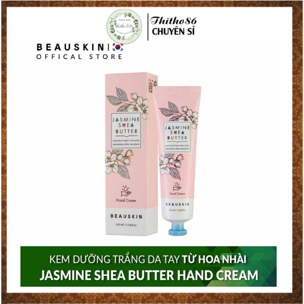 Kem Dưỡng Trắng Da Tay Chiết Xuất Hoa Nhài BEAUSKIN Jasmine Shear Butter Hand Cream 100ml - Hàn Quốc