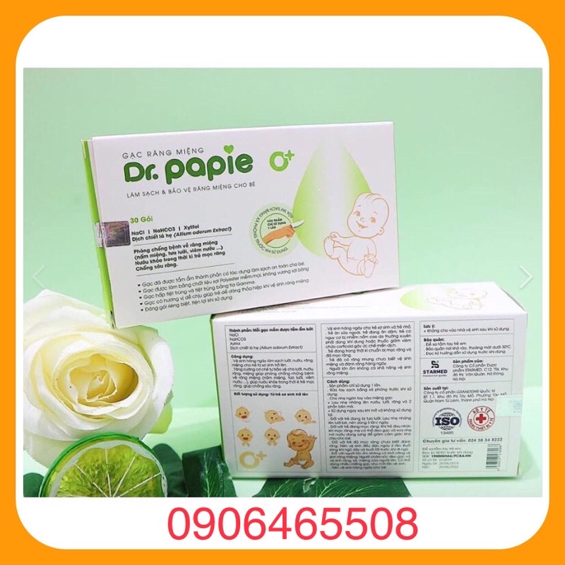 Gạc vệ sinh răng miệng trẻ em Dr. Papie