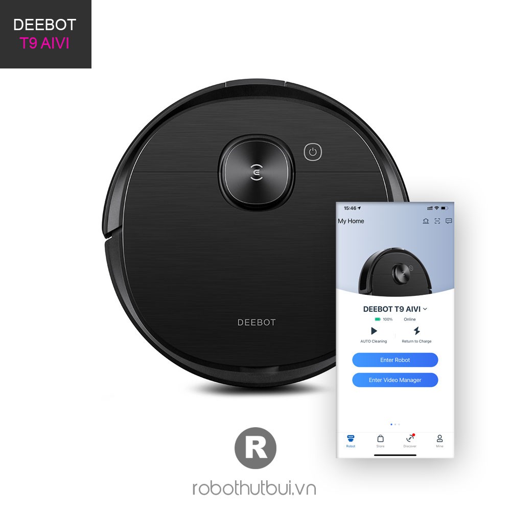 Robot hút bụi Ecovacs Deebot OZMO T9 AIVI 2023 chính hãng nguyên seal