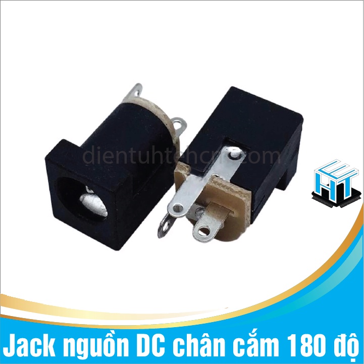 Jack nguồn DC chân cắm 180 độ - Size 5.5x2.1mm