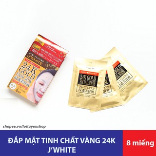 Mặt Nạ J'WHITE Tinh Chất Vàng 24K Nhật Bản Hộp 8 Miếng
