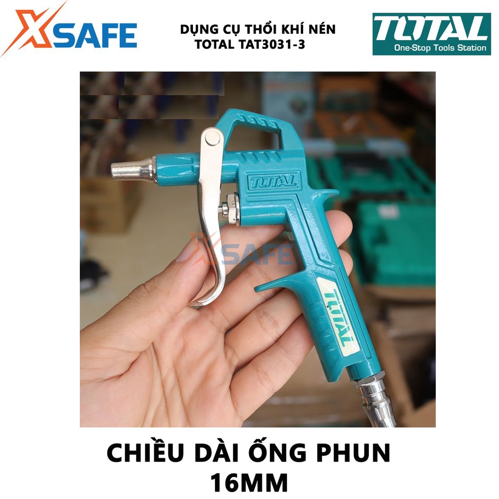 Dụng cụ thổi khí Total TAT3031-3 Súng xịt thổi khí Chiều dài ống phun 16mm Đầu nối kiểu Nitto phụ kiện của máy nén khí