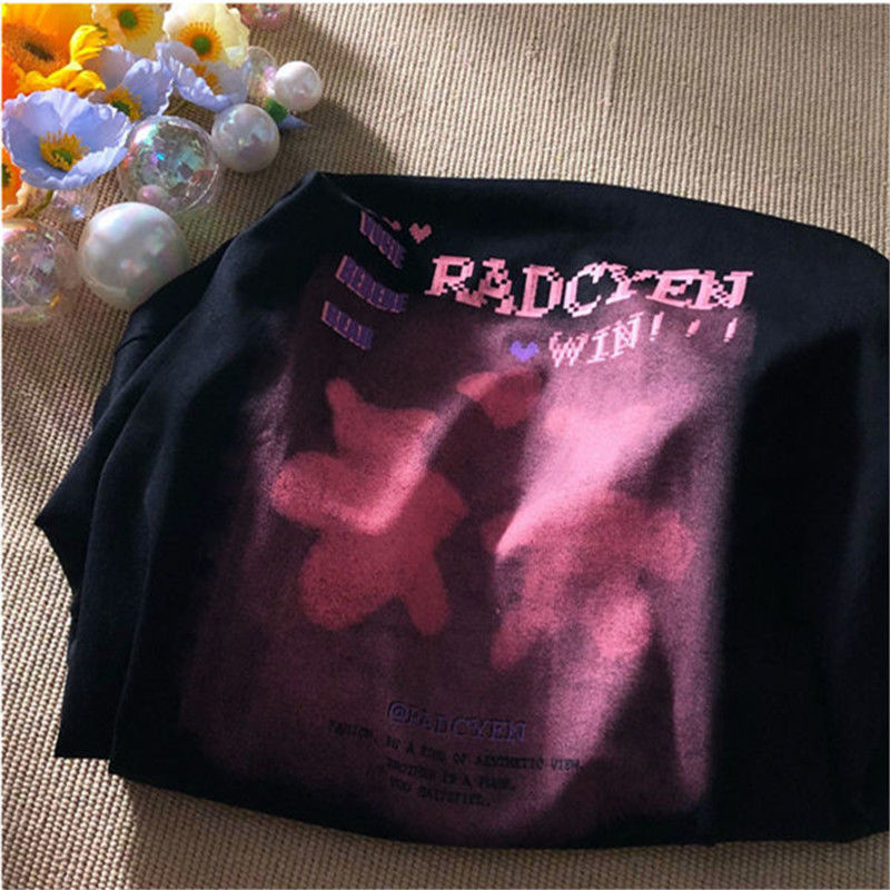 100% cotton Áo Thun Nữ Tay Ngắn In Họa Tiết Graffiti Phong Cách Hàn Quốc 2023