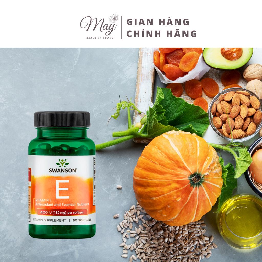 Viên Uống  Swanson Vitamin E 400 IU  Ngăn Ngừa Lão Hóa, Bảo Vệ Sức Khỏe Tim Mạch